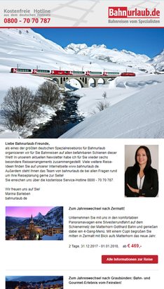 Newsletter von bahnurlaub Newsletter von bahnurlaub